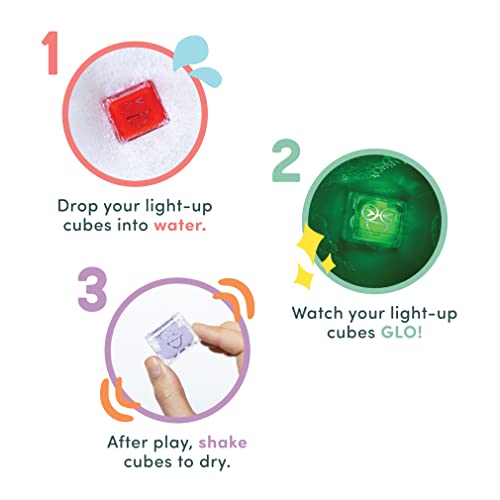 Glo Pals WaterActivated LightUp Cubes for Sensory Play 12 Pack