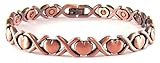 Copper Link Womens Magnetic Bracelet Hearts Amori Hearts and Kisses (6.75 Inches) ProExl Box