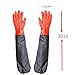 2 Pairs Long Working Durable Waterproof PVC Knitted Gloves with Cotton Lining Fishing Operation Resistant Garden Gloves Agricultural Gloves-Large Gloves