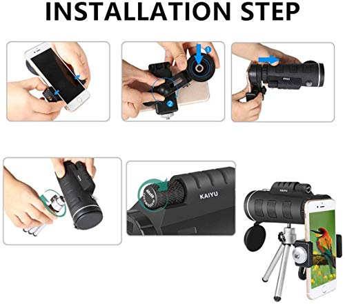 5 Monocular+Telescope+Smartphone+Holder+Tripod