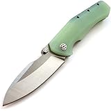Eafengrow 0850 Folding Knife 9cr18mov Blade Knife G10 Handle EDC Knife Bearing Camping Hunting Knife Outdoor Tool Knife (jade)