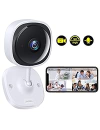 Cámara de seguridad, Lensoul 1080P HD Cámara IP inalámbrica integrada en dos vías de audio, detección de movimiento, 2,4 GHz de seguridad vigilancia CCTV Cámara de noche Visión en la nube Servicio disponible