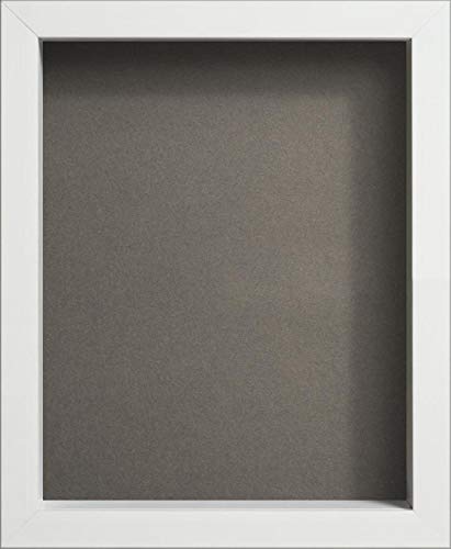 Radcliffe White Wooden Deep 3D Box Frame 12x8 inch, Grey Backing Board * Choice of Sizes* Fitted with Real Glass — image 1