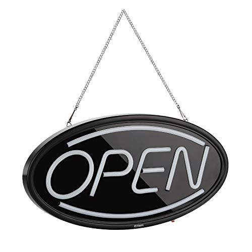Neon Open Sign,19x10inches FITNATE Super Bright Neon Open Sign for Business, Light Bar Advertisement Board Electric Display Sign, 3 Lighting Modes Flashing,Go-Round & Steady, for Window, Shop, Bar
