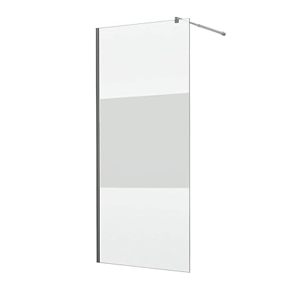 Home Deluxe Duschtrennwand Navaa | Milchglasstreifen | 6mm Glasstärke | Verschiedene Größen | 900 x 1900 mm