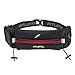 Fitletic Ultimate II Race Belt (Running Belt) – Black & Red | Patented No Bounce Technology for Marathon, Triathlon, Ironman, Trail, 5K, 10K | Sport Belt | N04-02