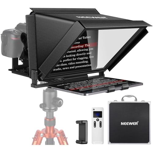 NEEWER X12 Aluminum Teleprompter with RT-110 Remote Control, Black