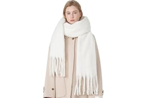 OUNIYA Big Chunky Plaid Scarf Colorful Checked Oversized Thick Scarves Soft Large Cashmere Wool Winter Warm Blanket Women