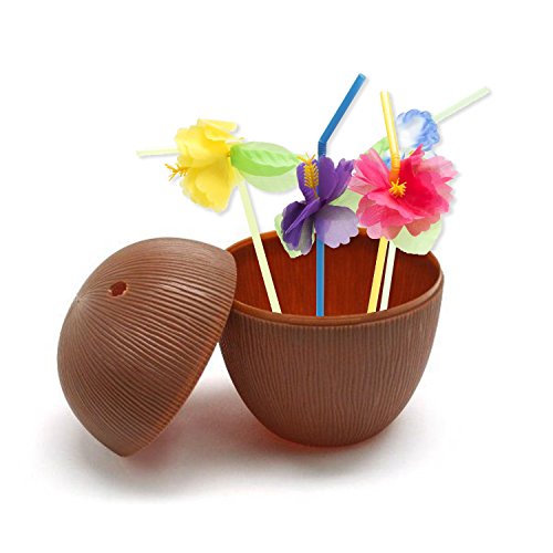 Plastic Coconut Cups For Fun Hawaiian Luau Children's Parties Bulk 12