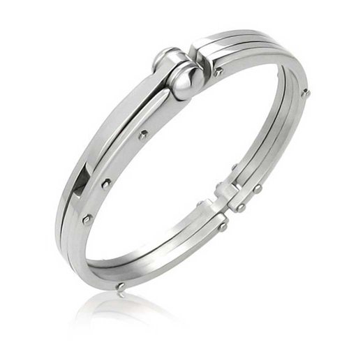 Partner in Crime Handcuff for Mens for Women Bracelet Bangle Silver Tone Stainless Steel