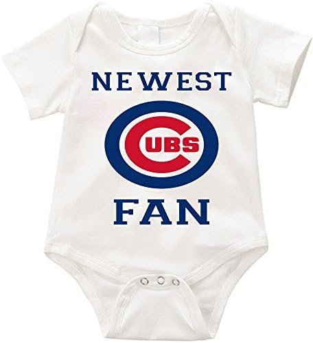 VRW newest cubs fan unisex Onesie Romper Bodysuit- (3 months, White)