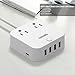 Bototek Portable Travel Power Strip with 2 Outlets and 5 Smart USB Ports Charging Station, Home Office Hotel Desk Nightstand Travel Charger Station for smart phones & tablets