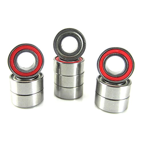 5x10x4mm Precision Ball Bearings ABEC 3 Hybrid Seals (10) MR105-RZ-RED
