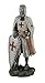 Zeckos Resin Statues Templar Knight Medieval Crusader Standing W/Shield Grasping Sword Statue 3.25 X 8.5 X 2.5 Inches White One Size