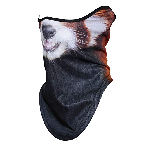 JIUSY 3D Animal Neck Gaiter Neck Warmer Windproof Face Mask Windproof Protection Cover for Ski Snowboard Snowmobile Cycling Motorcycle Riding Halloween Party Outdoor Men Women Red Panda