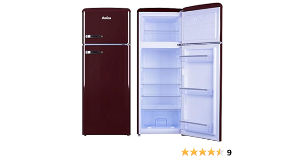 Amica Retro Nevera/Congelador Vino Rojo KGC 15631 R A + + 213 ...