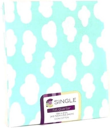 3 FAT QUARTERS Fluffy Cloud Design Blue &amp; White FABRIC 100% COTTON ~ SEWING, QUILTING, ART