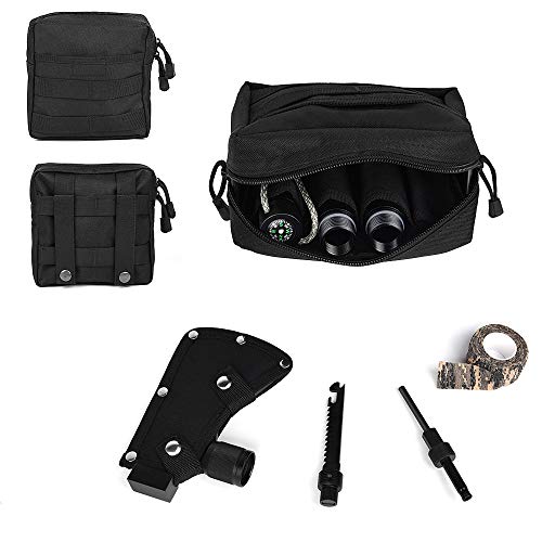 IUNIO-Camping-Axe-Multi-Tool-Hatchet-Survival-Kit-Folding-Portable-Tactical-Tomahawk-Camp-Ax-with-Sheath-Hammer-Compass-Flint-Whistle-for-Outdoor-Hiking-Hunting-Emergency-Backpacking