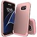 S7 edge Case,Galaxy S7 edge Case,SLMY(TM) [Colorful Series] Hard PC Shell and Soft Silicone Hybrid 3 in 1 Pieces Shockproof Anti-Scratch Combo Cover For Samsung Galaxy S7 edge Rose Gold