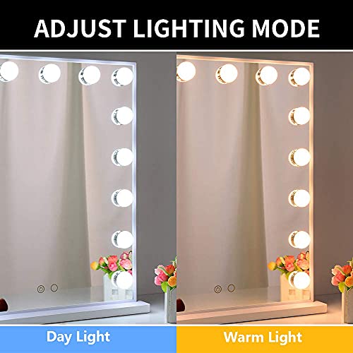 Nitin Hollywood Vanity Mirror with Lights, Tabletop or Wall Mounted