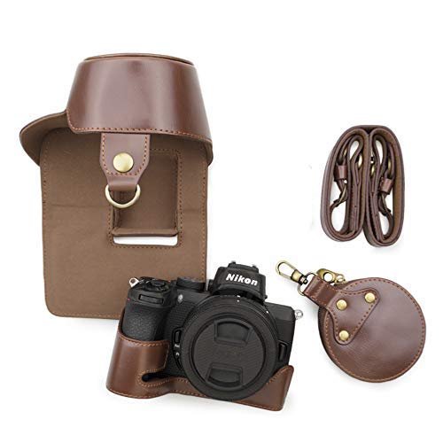 kinokoo Z50 Case, Camera Bag PU Leather Case for Z50 Camera with Z DX 16-50mm f/3.5-6.3 VR Lens, Protective Case Carring Bag for Z50 (Coffee)
