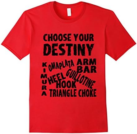 Men's MMA Jiu Jitsu Submissions Choose Your Destiny Funny T Shirt Small Red