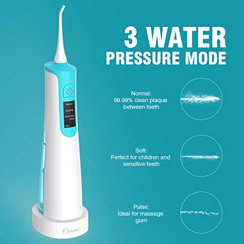 Ovonni Portable Water Flosser Cordless Oral Irrigator For Braces and Teeth, Rechargeable Dental Teeth Cleaner with 5 Jet Tips and 145ML Water Tank, IPX7 Waterproof for Home and Travel - Thumbnail 2