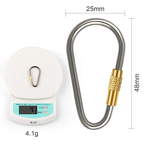 D-FantiX Mini Titanium Carabiner, D-Ring Locking Carabiner Keychain with Key Rings EDC Gear (Pack of 5) - Image 4