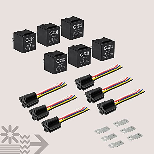 6 Pack Bosch Style 5Pin 12V Relay Kit [Interlocking Harness Socket