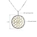 Sterling Silver and 18K Gold Bali Inspired Filigree Round Circle Floral Pendant Necklace, Best Jewelry for Women, 16/18