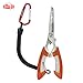 Molure S3 Fishing Pliers Hook Remover Braid Cutters Blue Orange (Orange with Lanyard)