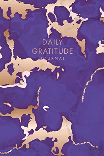 Daily Gratitude Journal: Purple Marble and Rose Gold | Inspirational Quote - Journal, Notebook, Diary, Composition Book (6 x 9 inches) - 120 Lines Pages