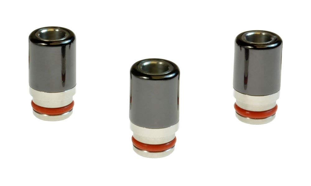 Armerah Tiny 510 Drip Tip eCig Mouthpiece Short/Narrow Zirconia/Steel 3 Pack in Black