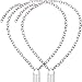 Yaomiao 2 Pack Y Lock Pendant Necklace Simple Chain Necklace Lock Chain Jewelry Long Multilayer Chain Women Girls Gift (Silver Style 1)