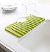 YAMAZAKI home Self Draining Flow Dish Rack Tray, Green