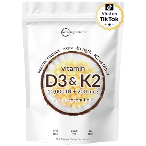 Micro Ingredients Vitamin D3 K2 MK-7 10,000 IU Softgels