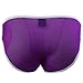 YiZYiF Men's Smooth Thin Bikini Brief Mesh Bulge Pouch Pants Underwear Purple X-Large