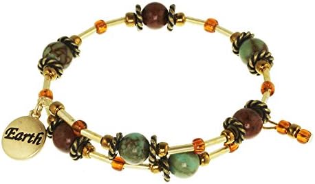 Earth Element Gold Tone Gemstone Bracelet