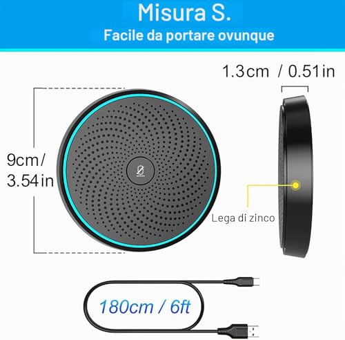 MONODEAL USB Conference Microphone, Microphone for PC Video Conference, Recording, Skype, Online Class, Games, Zoom, Plug & Play Compatible with Mac Windows PC
