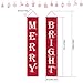 WizPower Merry Bright Christmas Banner, Merry Bright Porch Sign for Christmas Decoration Outdoor Indoor, Christmas Banner Red Xmas Decor Banners for Home Decor …