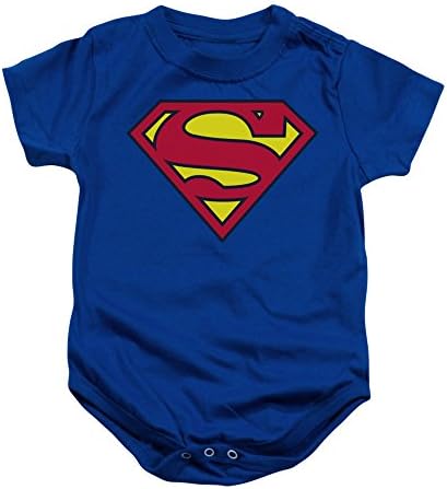 Simply Superheroes Unisex-Baby Superman Classic Logo Infant Onesie 0-6 Months Blue
