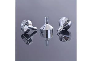 12Pcs Mini Stainless Steel Kitchen Oil Liquid Funnel with Detachable Filter Wide Mouth for Canning Kitchen Tools