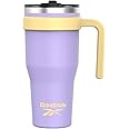 Reebok Stainless Steel Tumbler With Handle - 40oz Two Tone - Double Wall Vacuum Insulated - Leak Proof For Men & Women (Purple/Yellow)