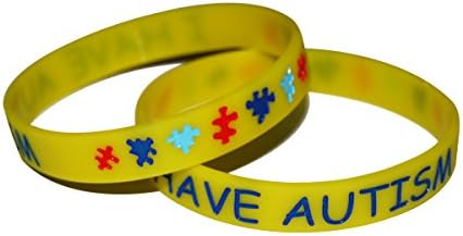 Medical Alert I Have Autism Awareness Silicone Emergency Hypoallergenic Wristband Bracelet - Adult Size