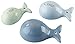 Kate Aspen Ceramic Whale Shaped Set, Half Tablespoon & Teaspoon Measuring Spoons, One Size, Blue and Gold