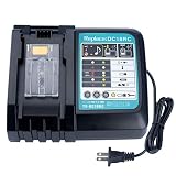 Biswaye Lithium Battery Charger DC18RC DC18RA for Makita 14.4V-18V LXT Lithium-ion Battery BL1815 BL1820 BL1830 BL1850 BL1840 BL1430 BL1415 with LED Screen