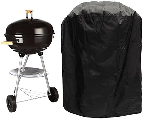 Grill Cover Round, Outdoor Waterproof Kettle Barbecue Grill Covers Light Garden Patio Grill Protection with Elasticated String/Coat (77x 58 cm/ 30 x 23 inch)