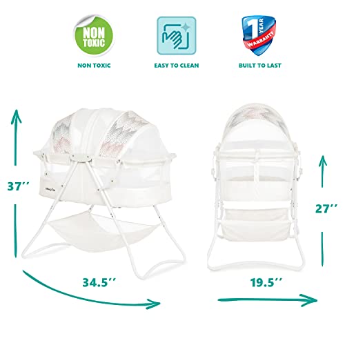 Dream On Me Karley in Dove White, Lightweight Portable Baby