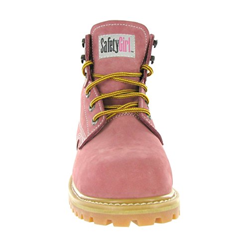 Safety Girl Steel Toe Work Boots - Light Pink