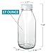 Encheng 17 oz Glass Bottle with Lids,Clear Milk Bottles with Plastic Caps,Vintage Drinking Bottles for Party,Kids Breakfast,Beverage Bottles for Storing Juice,Water with Chalkboard Labels,Pen,8 Pack